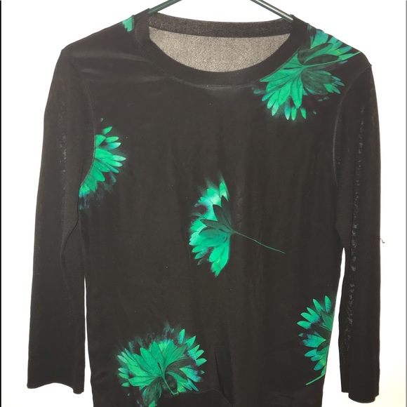 Erdem Black And Green Foral Silk Blouse and Pants - Picture 8 of 10